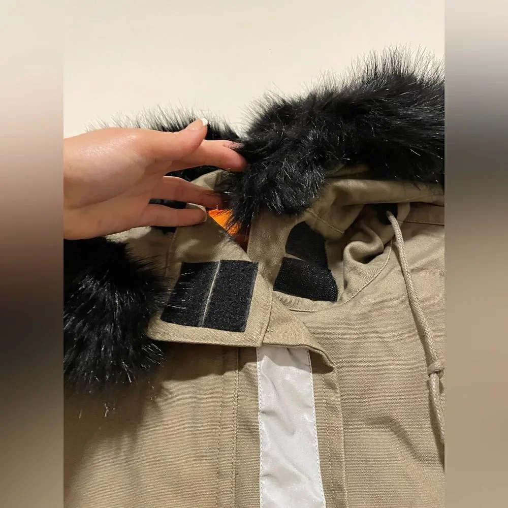 Converse Khaki Shield Storm Parka With Faux Fur Lined Hood - Picture 13 of 16